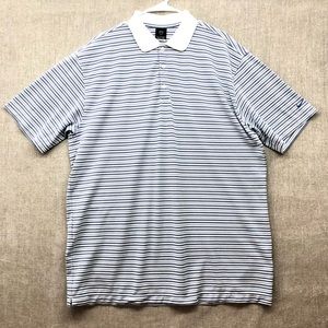 Nike FITDRY Golf Blue White Striped Polo Shirt Size XXL